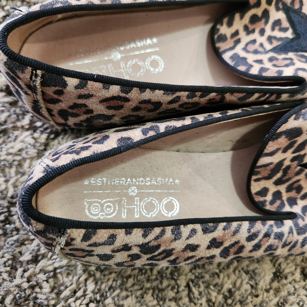 Hoo Shoes Esther Star Smoking Shoe, Leopard - Picture 5 of 6